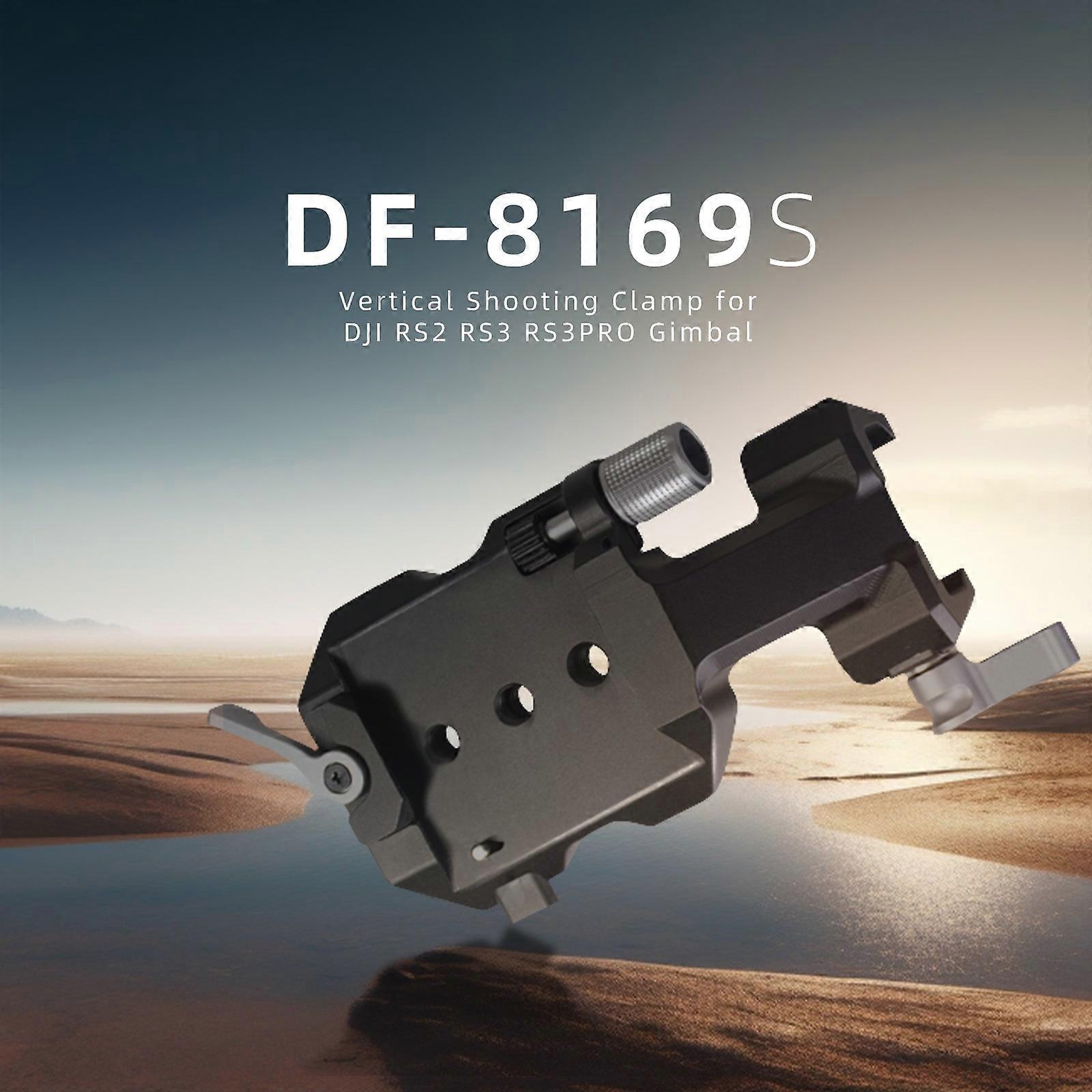 DF DIGITALFOTO DF-8169S Vertical Camera Mount Aluminum Alloy Camera Mounts & Clamps with 1/4in Screw Holes Compatible with DJI RS2/ RS3/ RS3PRO Gimbal