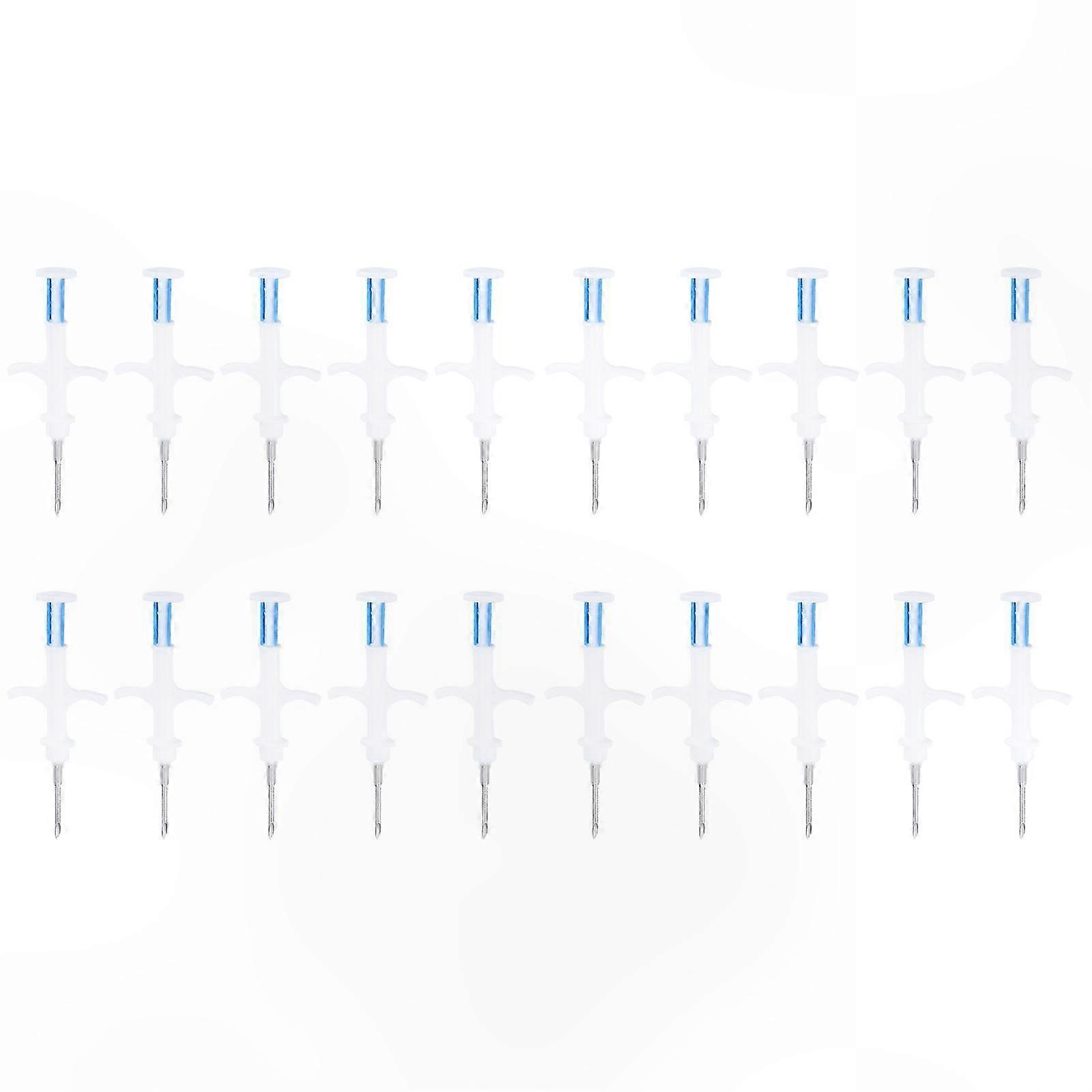 20-Pack RFID Microchip Tags with Syringes for Pets, Livestock Tracking, 2.12x12mm Size