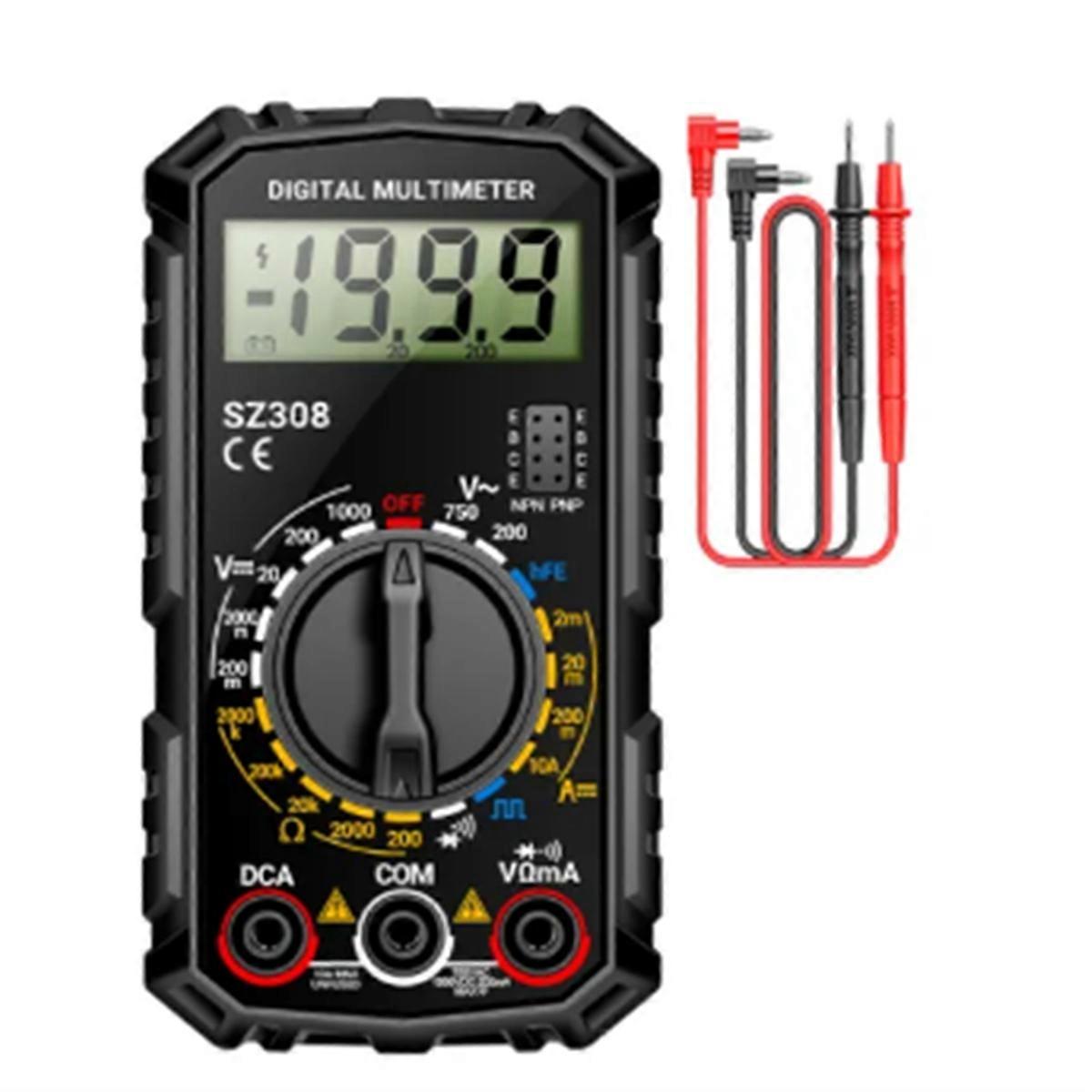 SZ308 Square Wave Digital Tester 1999Counts HFE Triode Buzzer Multimeter Voltage 10ACurrent Multim