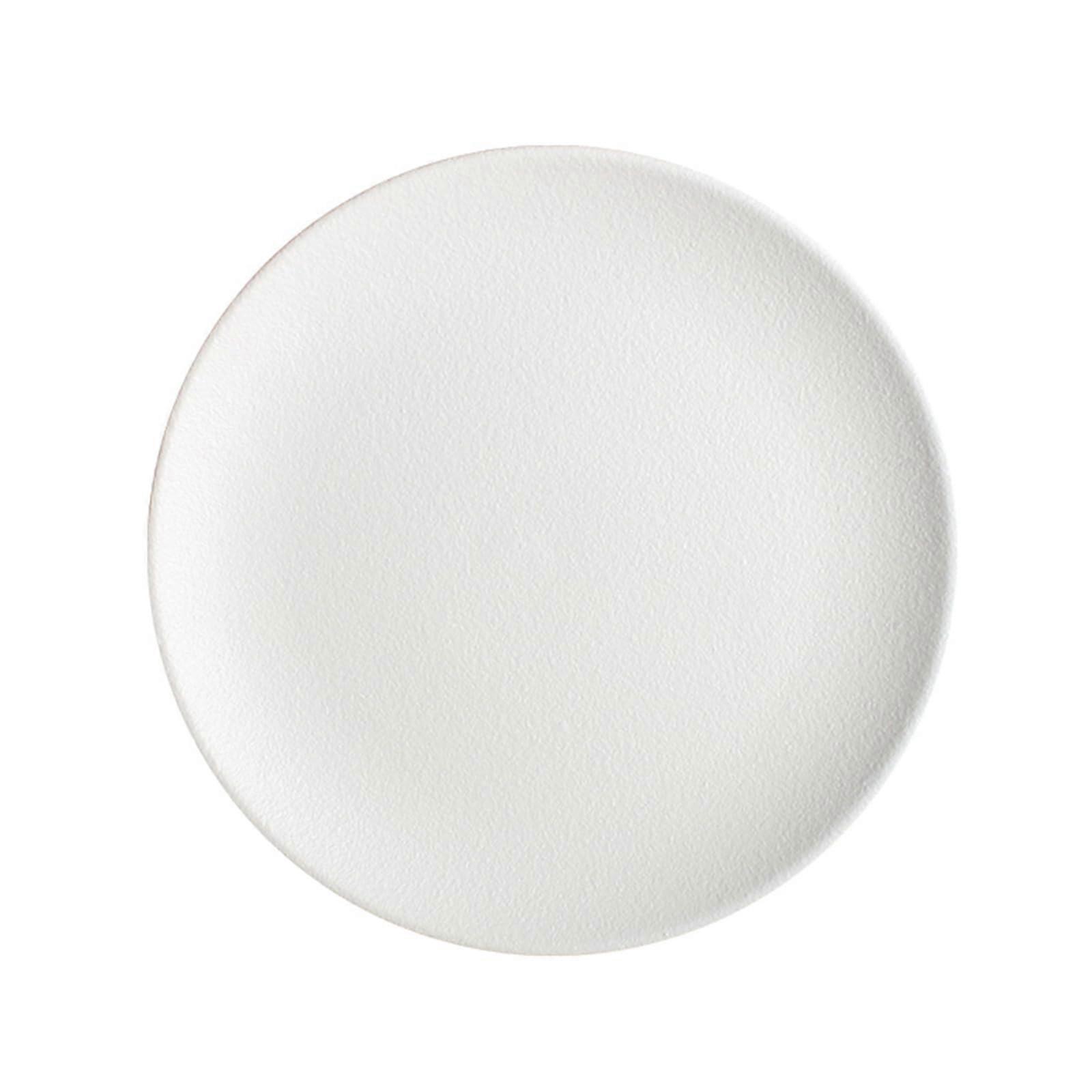 Ceramic Dinner Plate - Lightweight Round Flat Dish, Solid Matte Dinnerware, 16x16x1.5CM, White, Ideal for Pasta and Steak