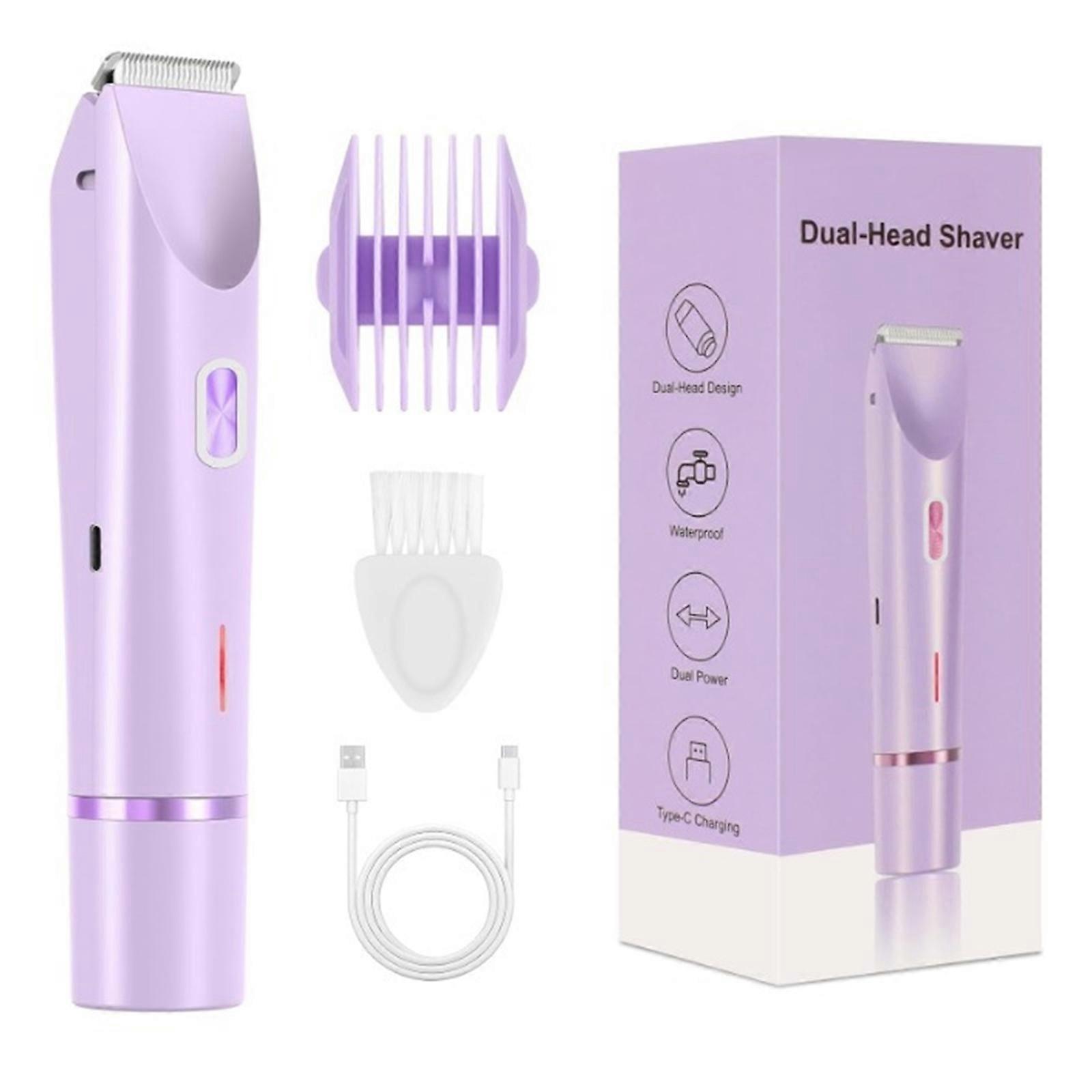 Cordless Lady Shavers With LCD Screen 2 In 1 Design Precisions Trimming Blades For Sensitives Areas Silents Personals Grooming Tool Purple
