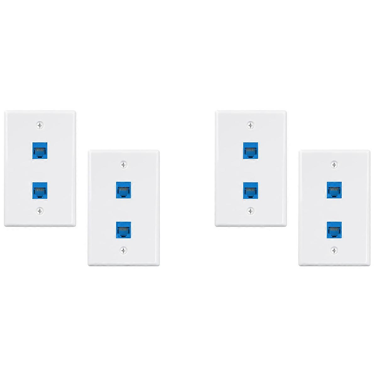 2er-Pack Ethernet-Wandplatte, RJ45 Cat6-Buchse auf Buchse Inline-Koppler-Frontplatten