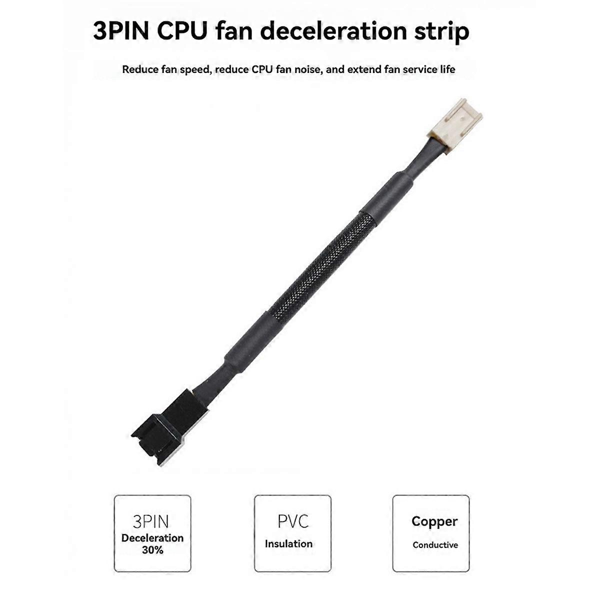 3PIN PC Fan Speed Reduce Noise Extension Resistor Cable Wire CPU 3 Pin Connector for Computer CPU Fa