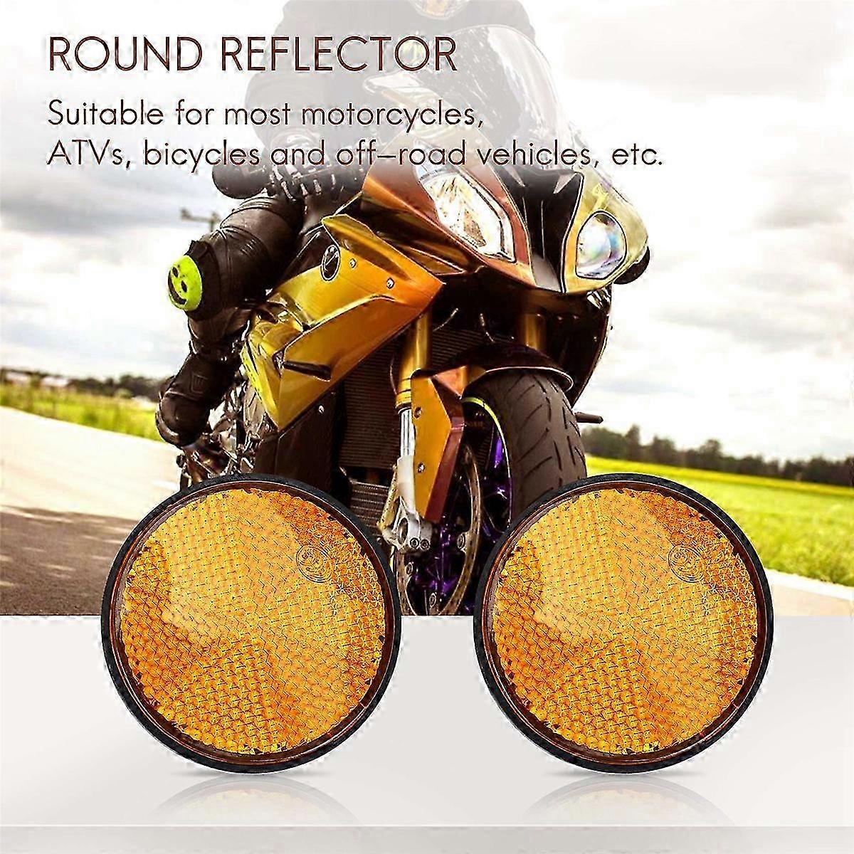 2x2" Round Orange Reflector Universal For Motorcycle ATV Dirt Bike
