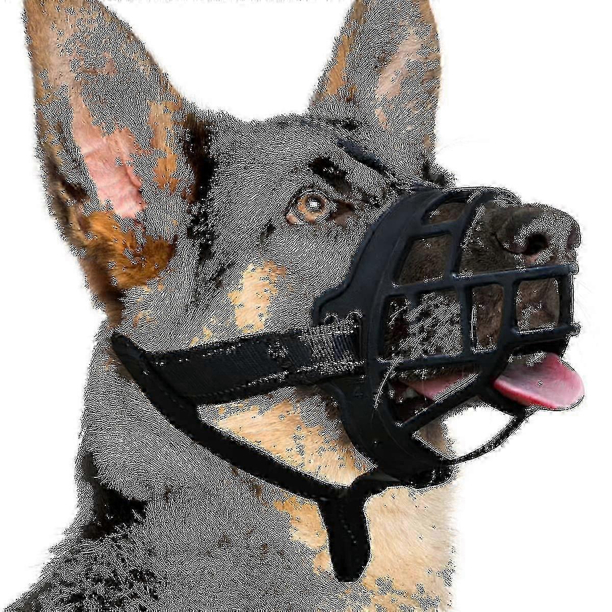 Soft Silicone Basket Muzzle for Small, Medium, and Large Dogs: Prevents Biting and Chewing, Allows Drinking and Panting