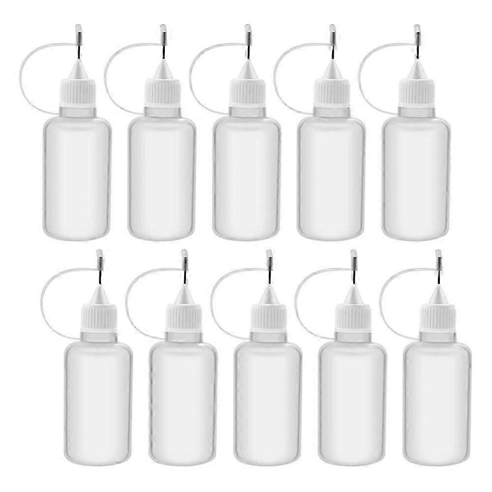 10Pcs 30Ml Plastic Squeezable Tip Applicator Bottle Refillable Dropper Bottles with Needle Tip Caps for Glue DIY