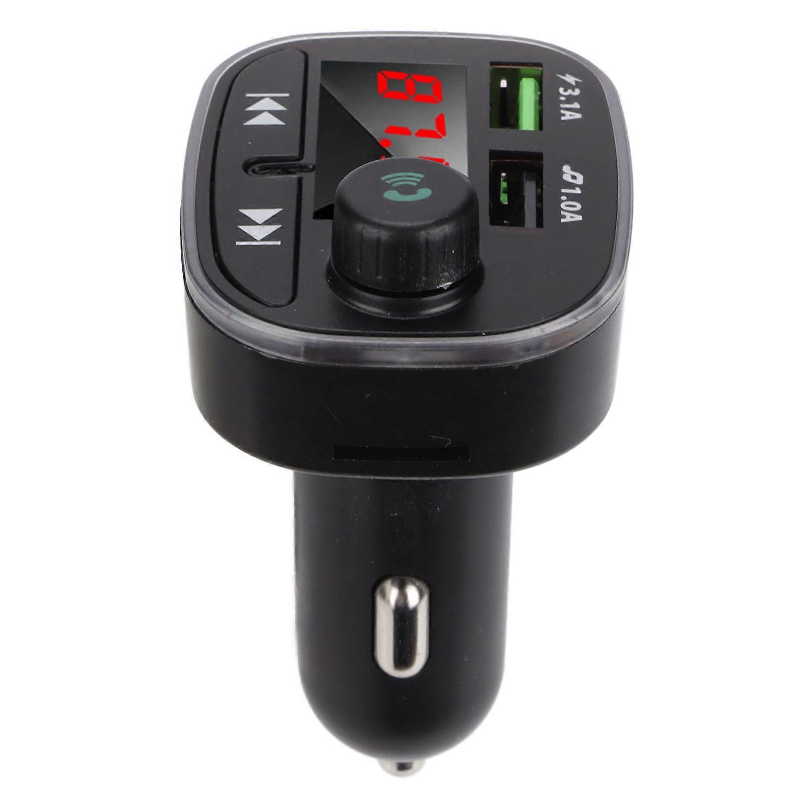 Wireless Bluetooth Car FM Transmitter V5.0 with Handsfree Mic, 87.5-108MHz