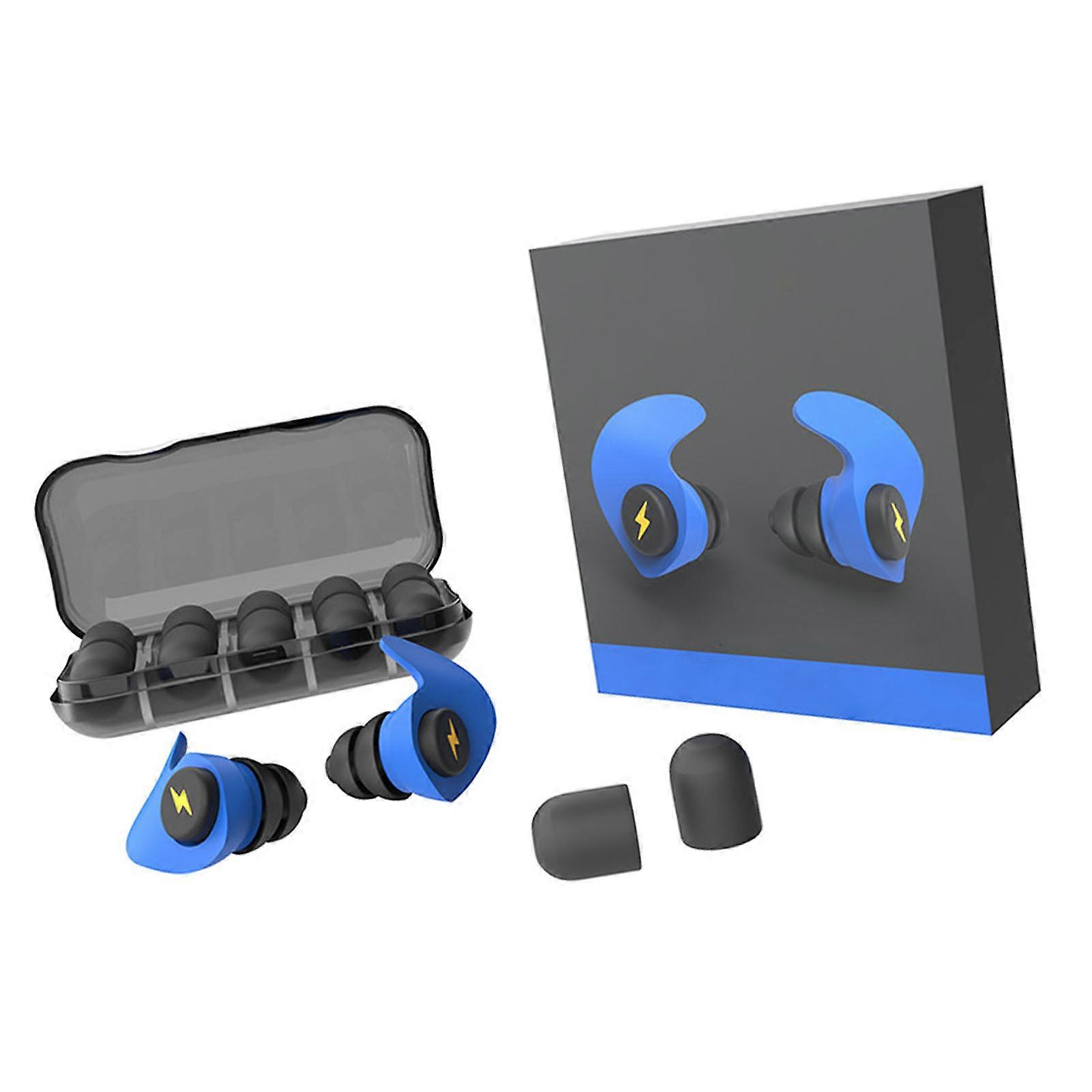 12Pcs Soft Silicone Earplugs Noise Reduction Sound Blocking Blue