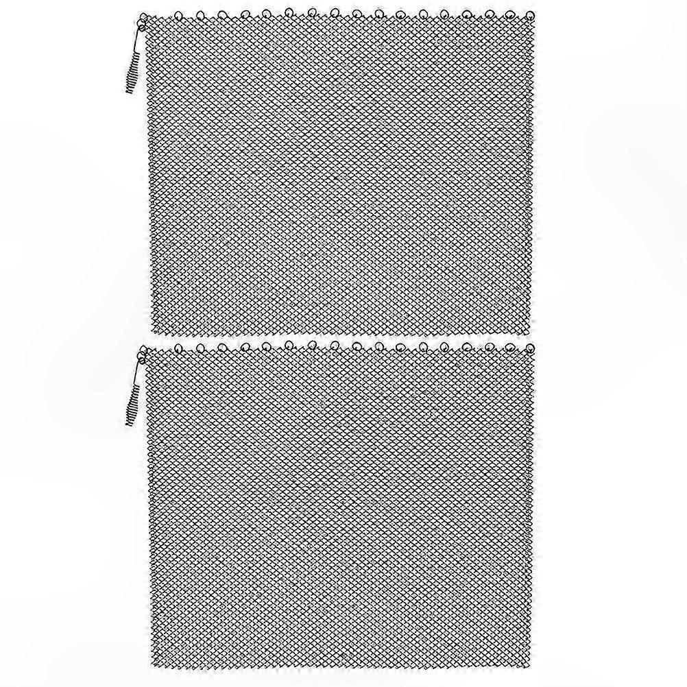 2-Pack Mesh Fireplace Curtains with Handles for Screen Panels