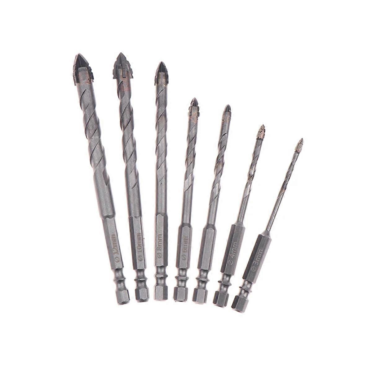 Four-Edged Eccentric Drill Bit Skewed Head High Hardness Concrete Drill Bit Set Serrated Hexagonal
