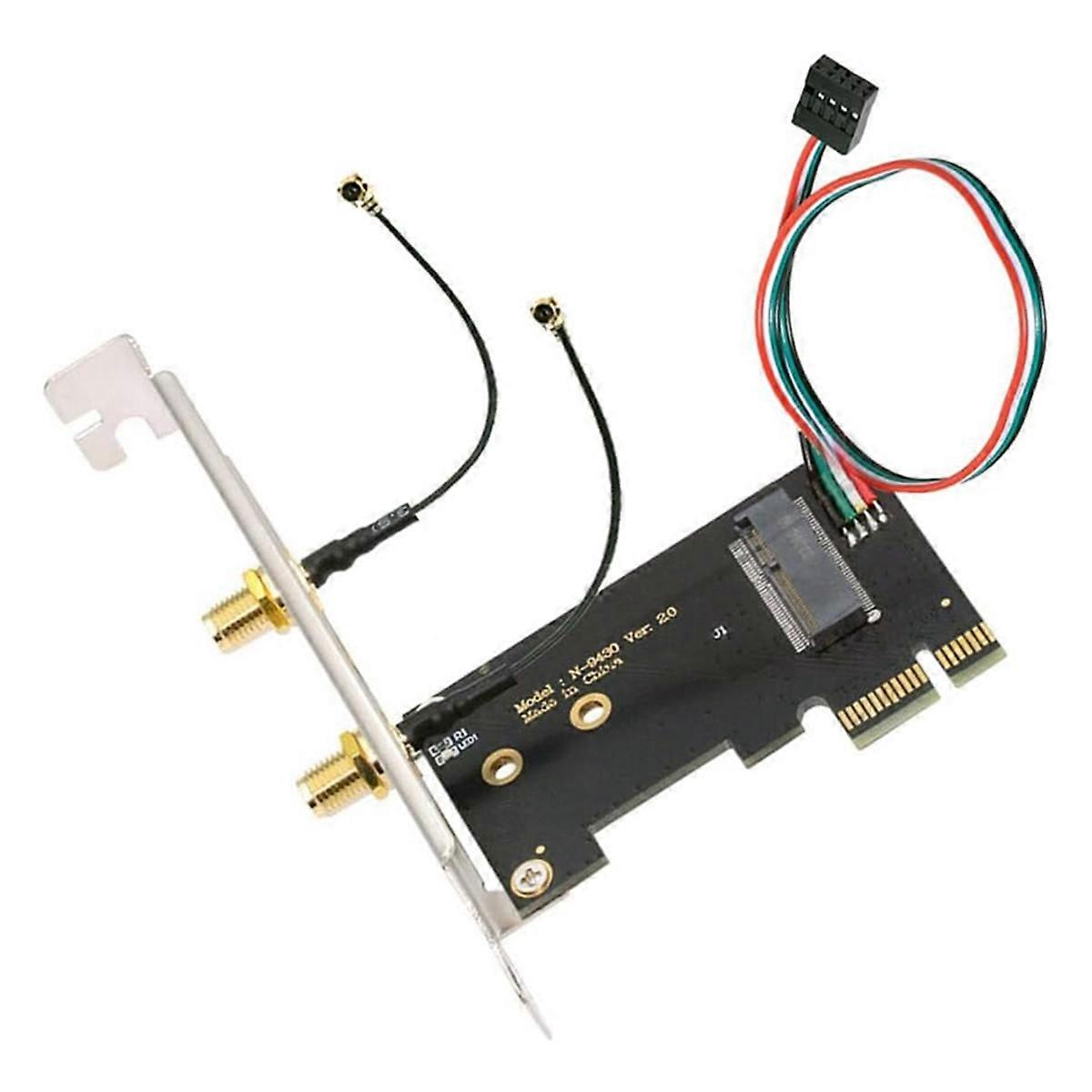 Drahtloser Netzwerkkartenadapter, Bluetooth 5.1, WiFi 6, NGFF A/E-Key-WiFi-Karte auf M.2 NGFF Key-M NVME-SSD-Adapter für AX200