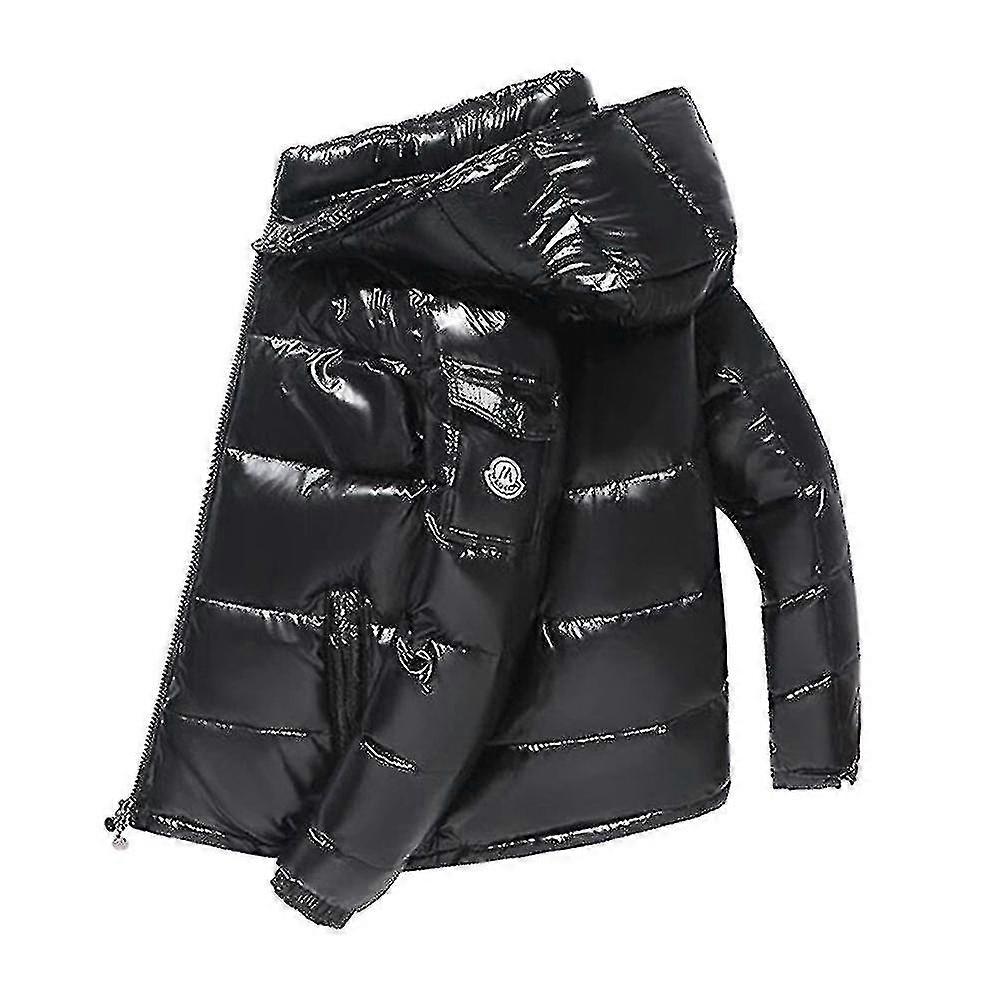 2025 Shiny Down Jacket Men's Winter Jacket Stand Collar Down Jacket With Hood