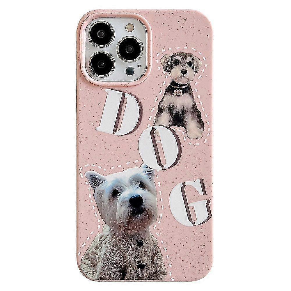 2025 For iPhone 14 Pro Case Wheat Straw Degradable Phone Cover Pattern Printing Phone Shell