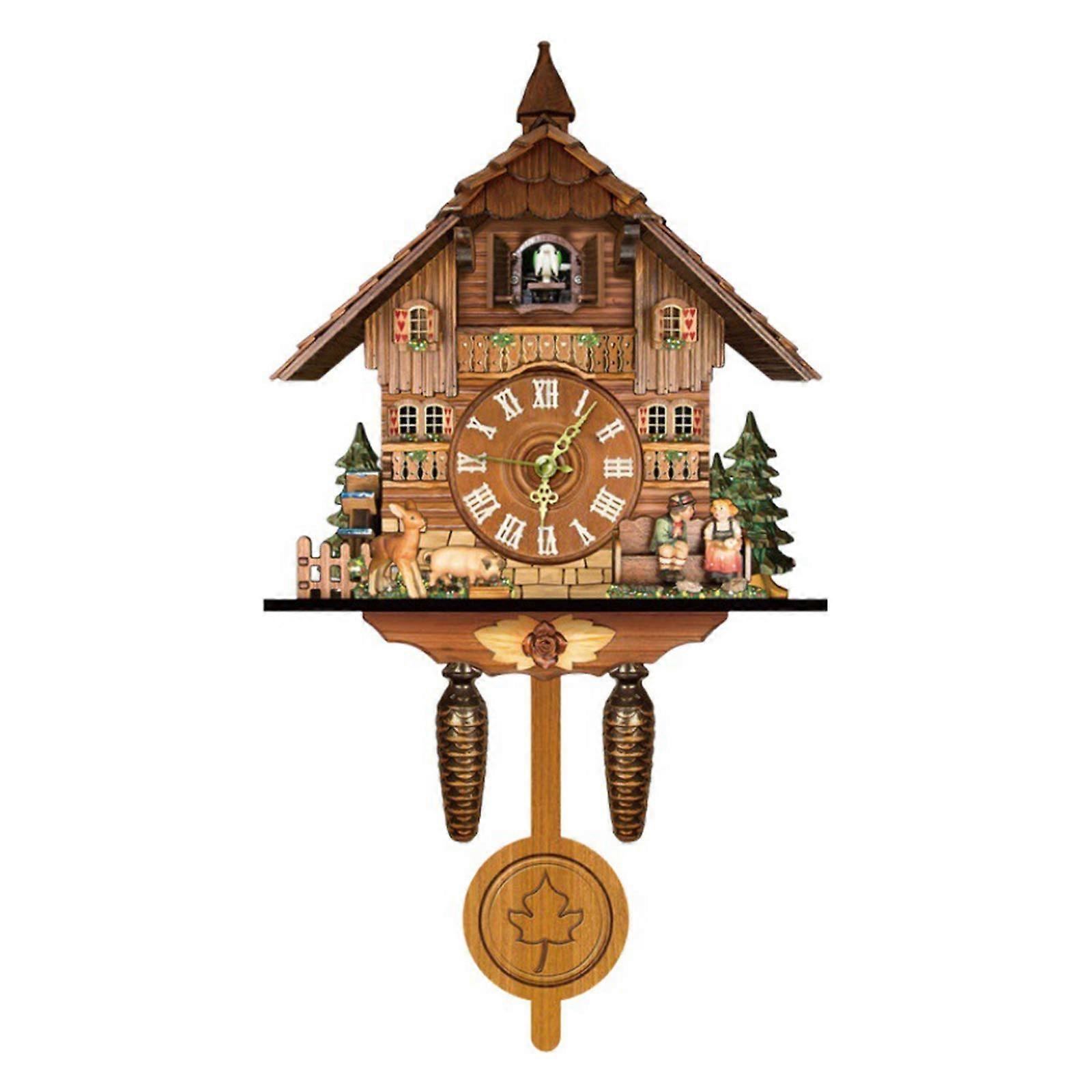 Bird Clock German Black Forest Cuckoo Clock Wooden Wall Clock Nordic Retro Style