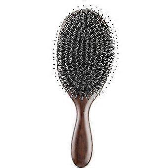 Natural Sandalwood Comb with Boar Bristles for Static-Free Hair Styling