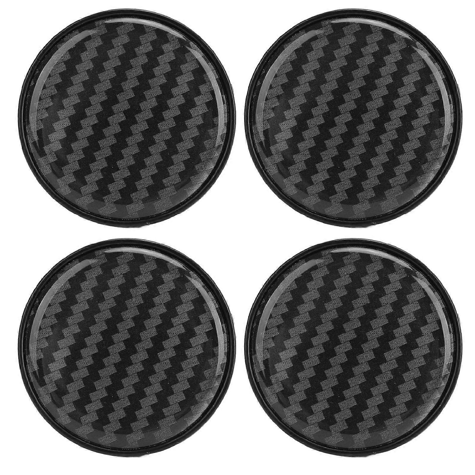 4pcs Wheel Center Caps Plastic Universal Carbon Fiber Style Center Hub Cap Cover 54mm Outer Diameter