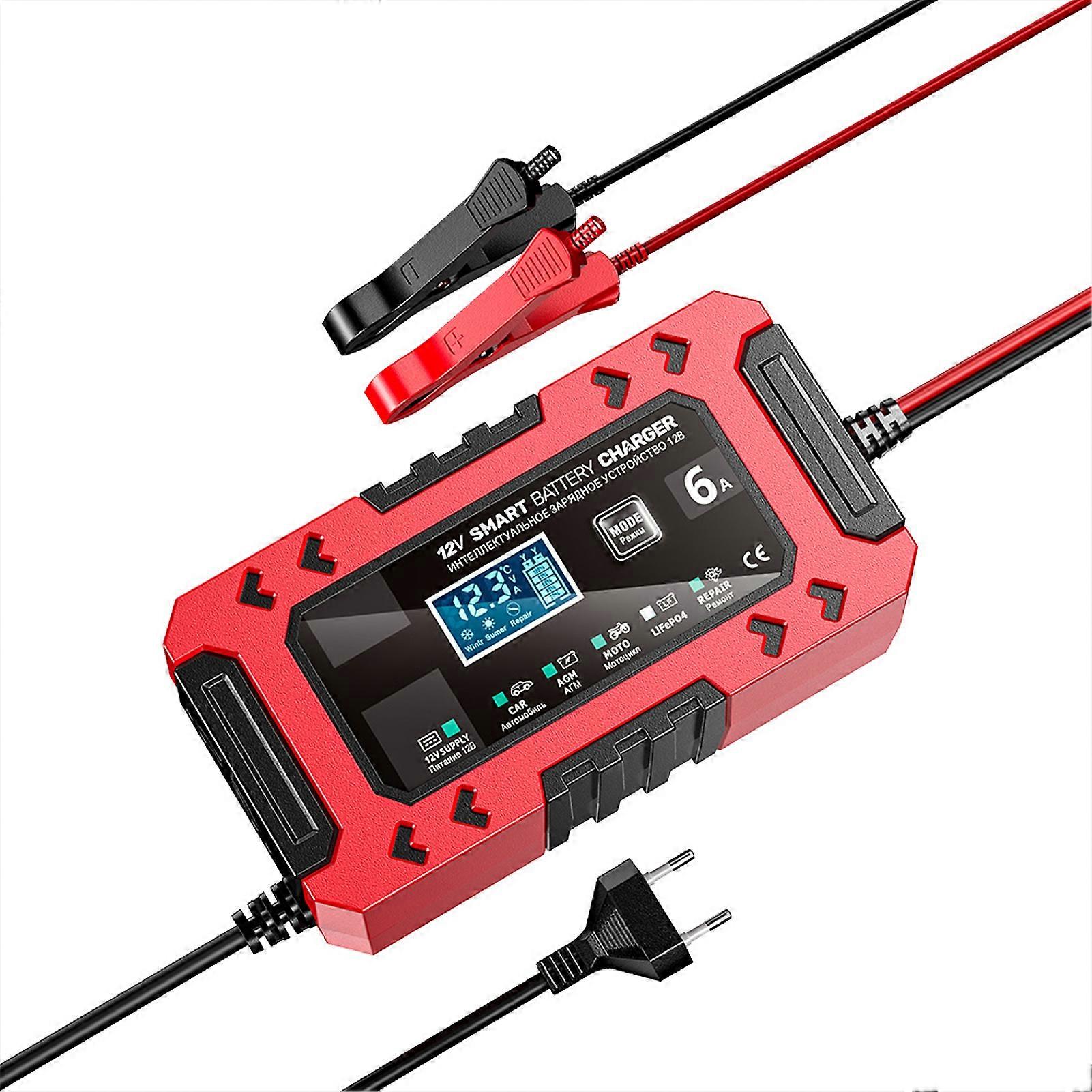 12V 6A Automatic Battery Charger with Temp Comp, 15x7.5cm