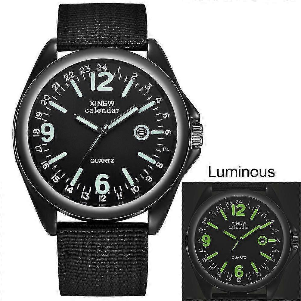 Militar Hombre Reloj de Cuarzo Negro Esfera Fecha Lujo Deporte Reloj de Pulsera