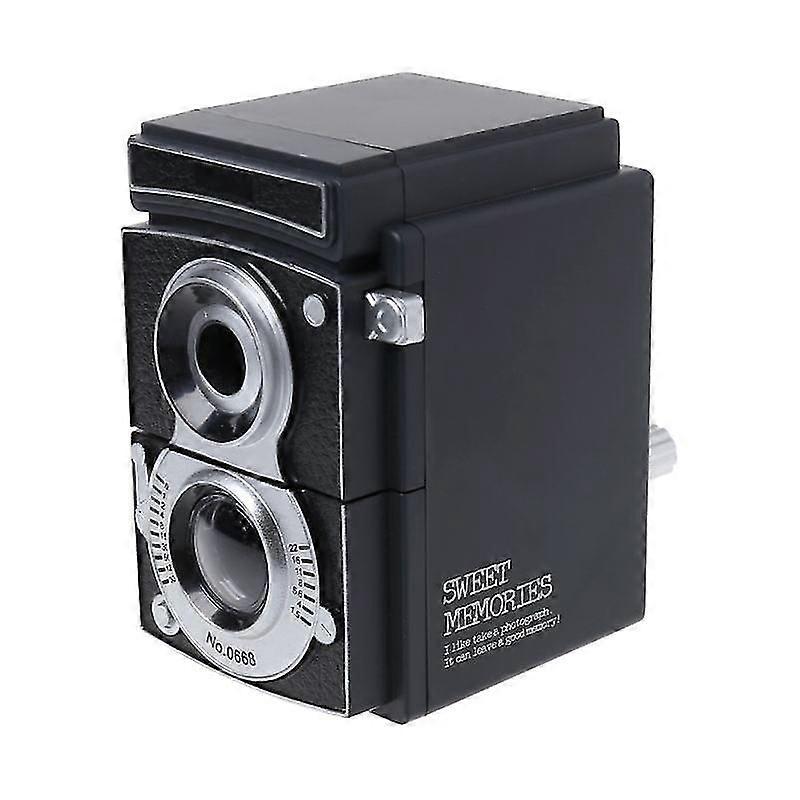 Hand crank pencil sharpener with retro camera style for collectors