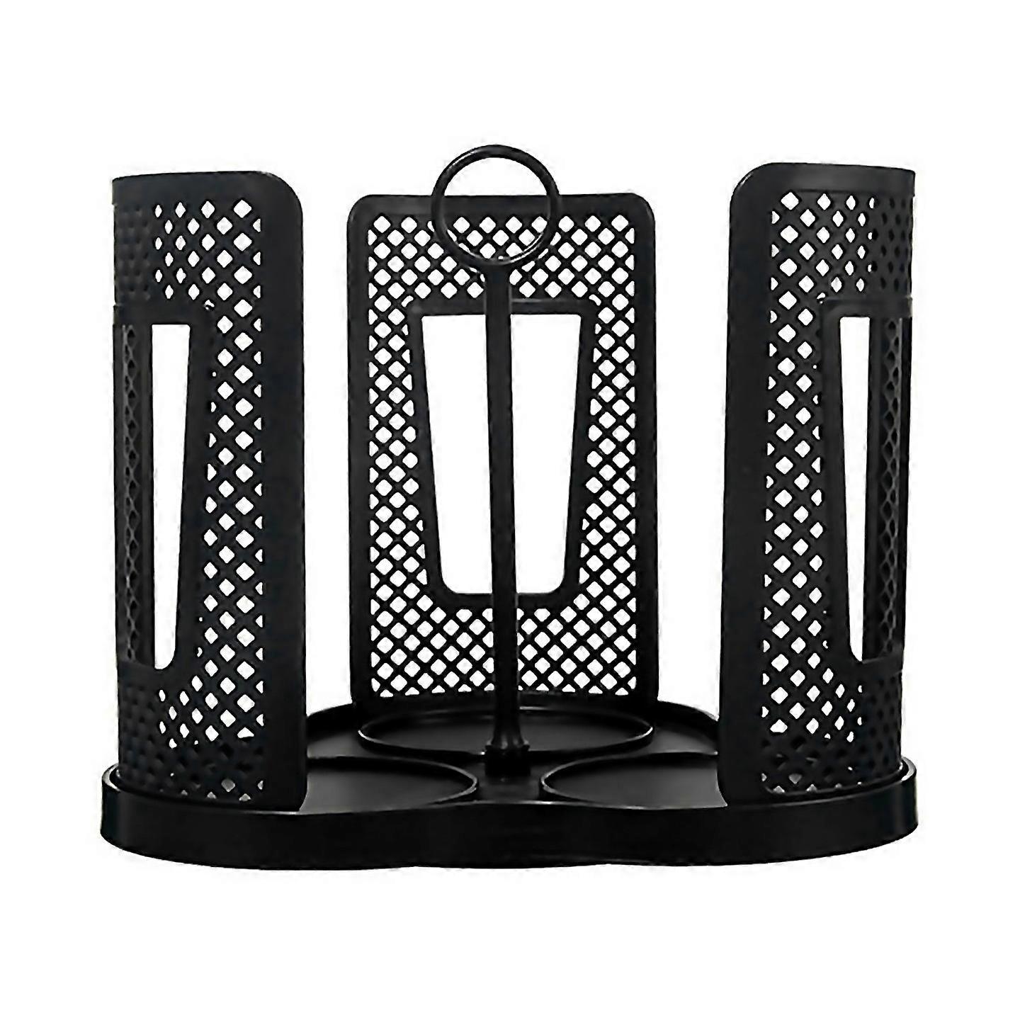 For Rotating Coffee Cup Holder For Office And Kitchen Plastic Storage Rack Black