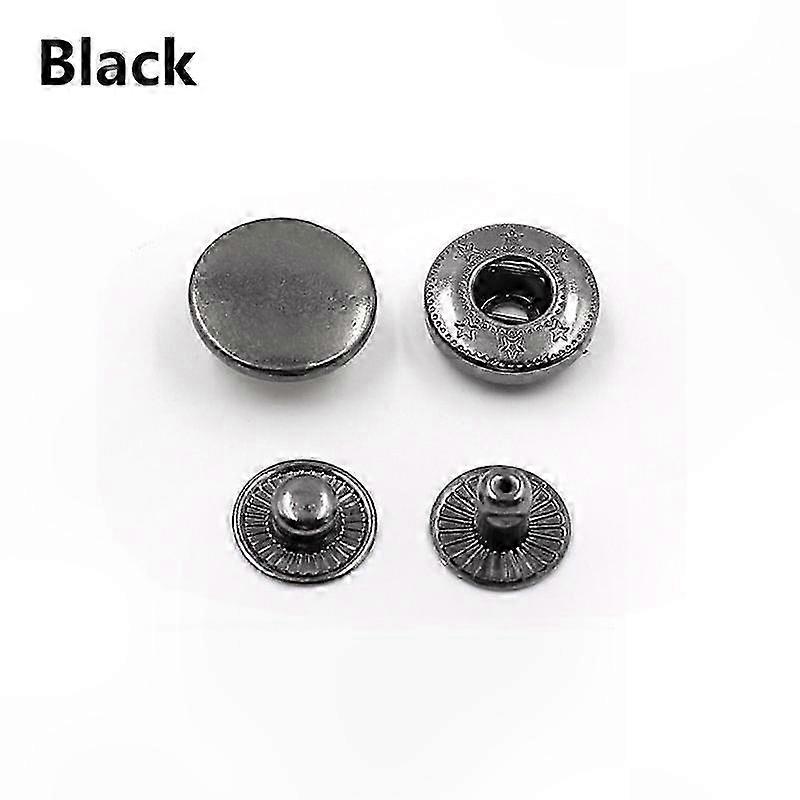 10 Packs of Sturdy Metal Snap Buttons for Leatherwork, Garment, and Bag Crafting Projects