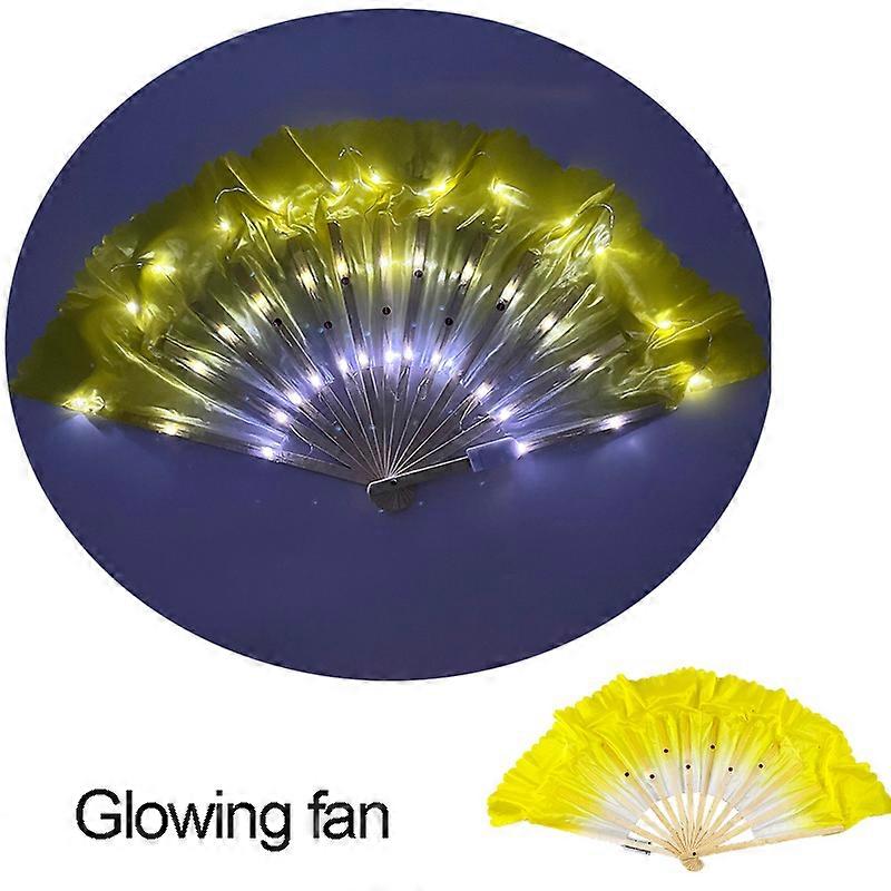 Beautiful Costumes Accessory Props Hand Fans 7 Colors For Choice Men Women Cool Decorative Glow Fan Light Up Disco Dance Night