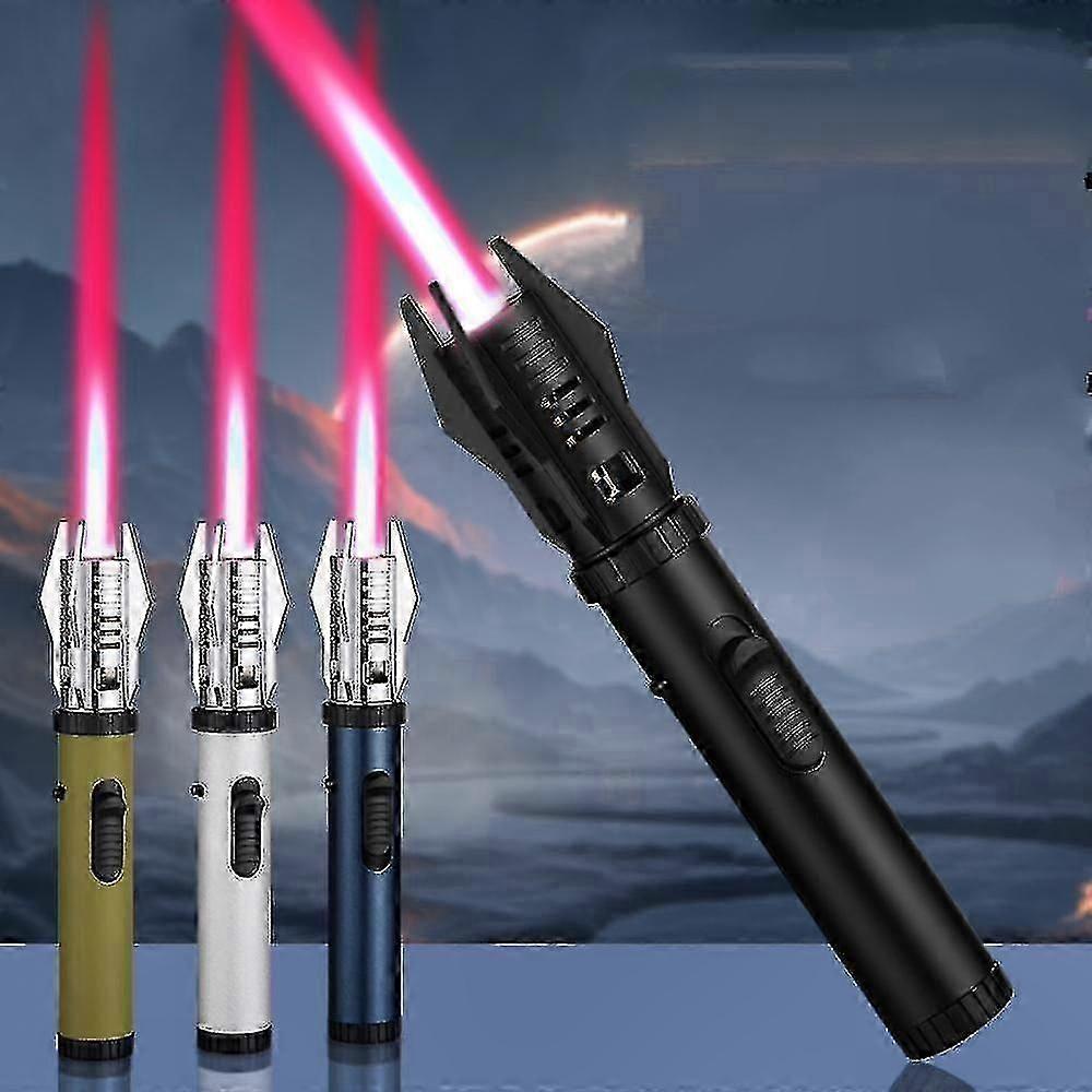 Refillable Jet Flame Lighter, Windproof Torch for Camping, BBQ, Candle, and Outdoor Use (Butane Gas Not Included) B 12-28