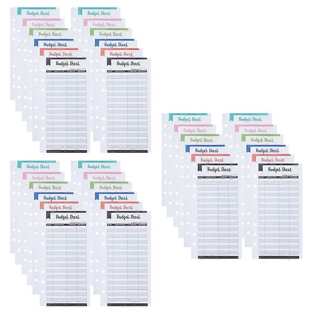 Budget Sheets Expense Tracker with Hole Punched 36Pcs for Daily Use