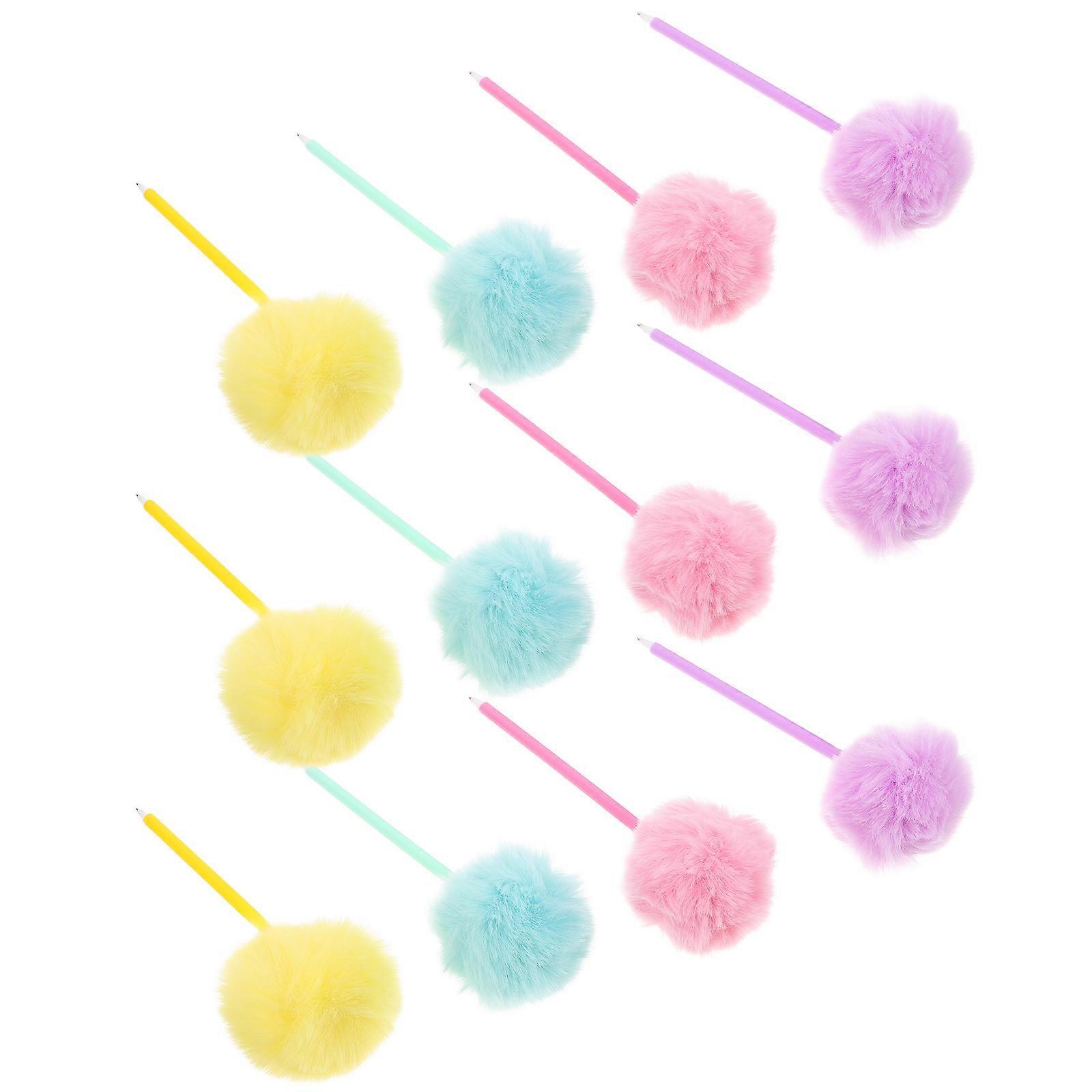 Plush Ball Pen Creative Decorative Stationery with 24Pcs for Home