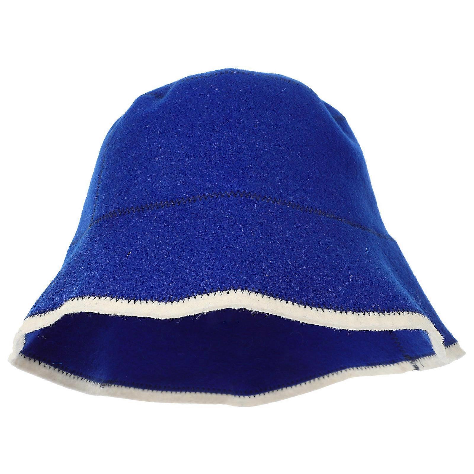 Sauna Hat Wool Reusable for Bathing 2Pcs Comfortable Blue Hats