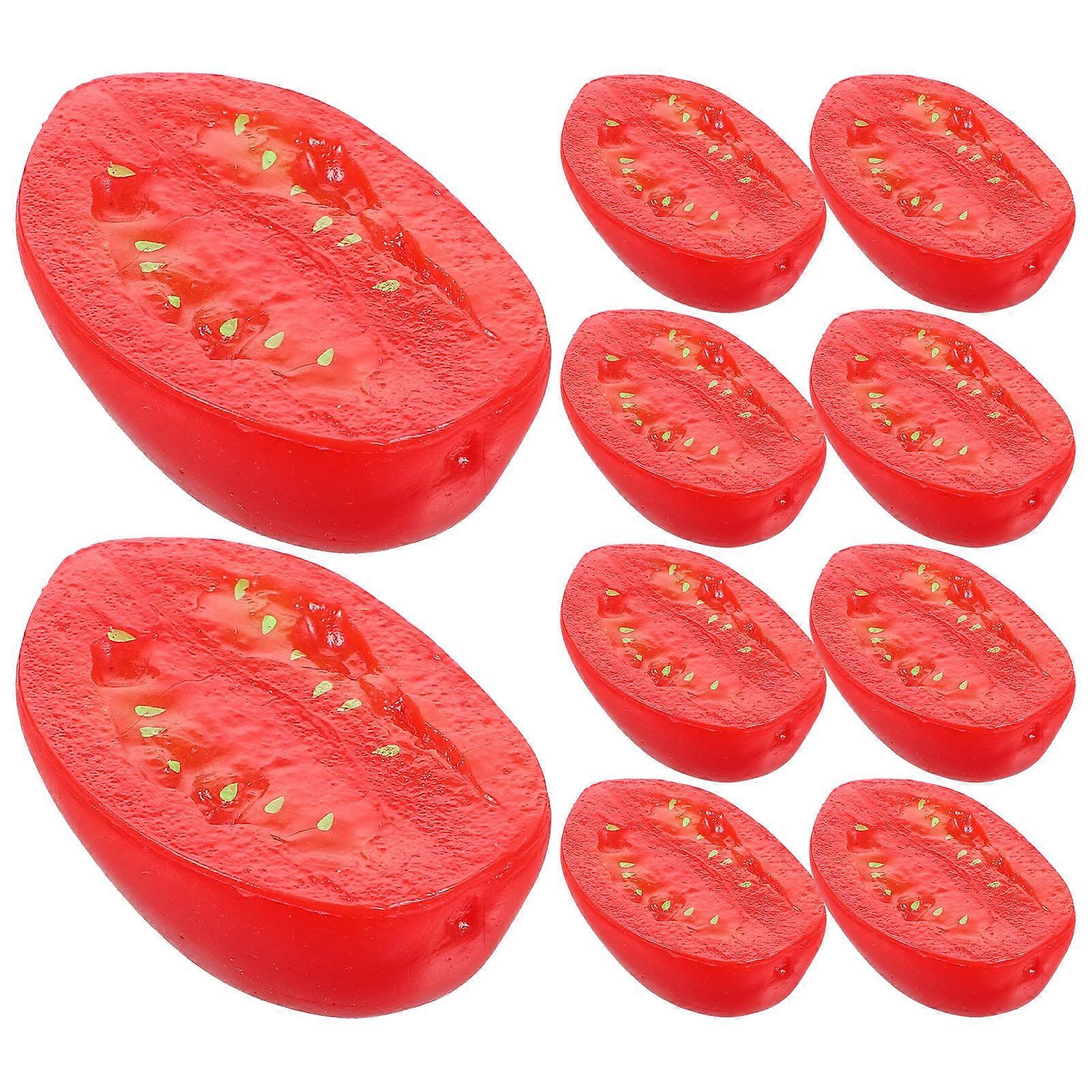 Simulation Vegetable Half Cherry Tomato Model for Decor 50Pcs Red PVC