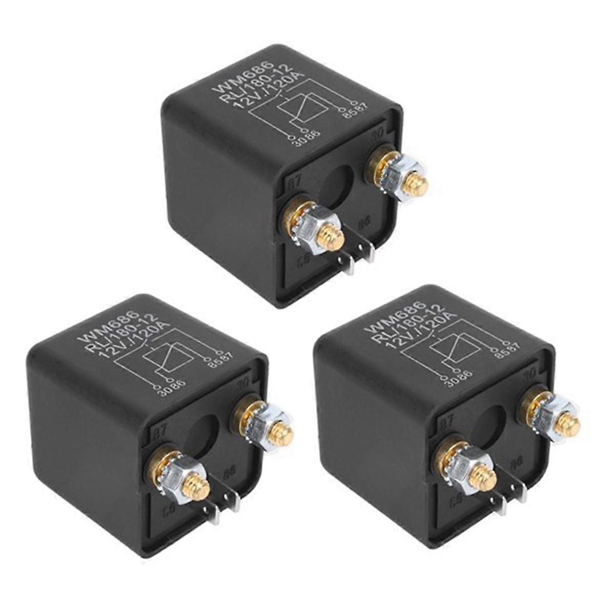 3pcs DC 12V Relay Battery Isolating Relay 12V / 120A Load