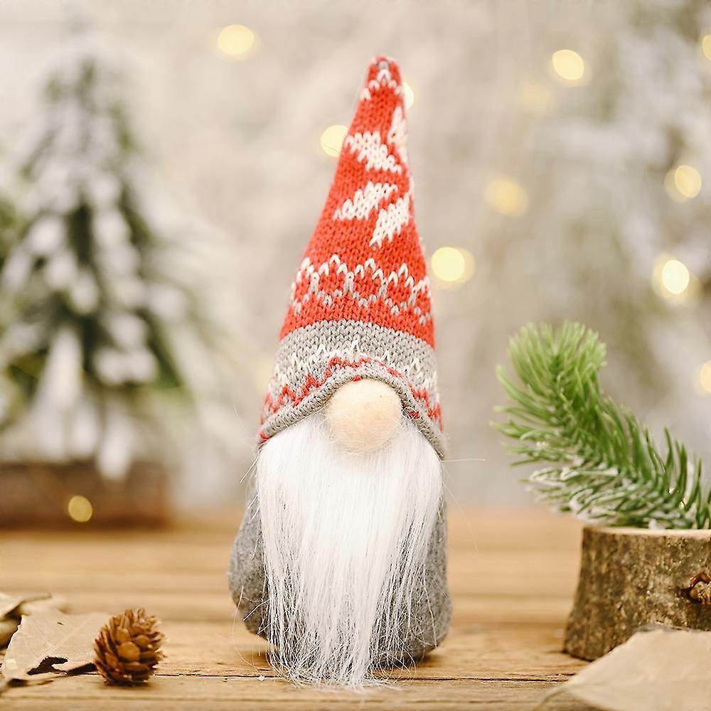 Christmas Decoration Snowflake Knitted Hat Forest Elderly Doll Decoration