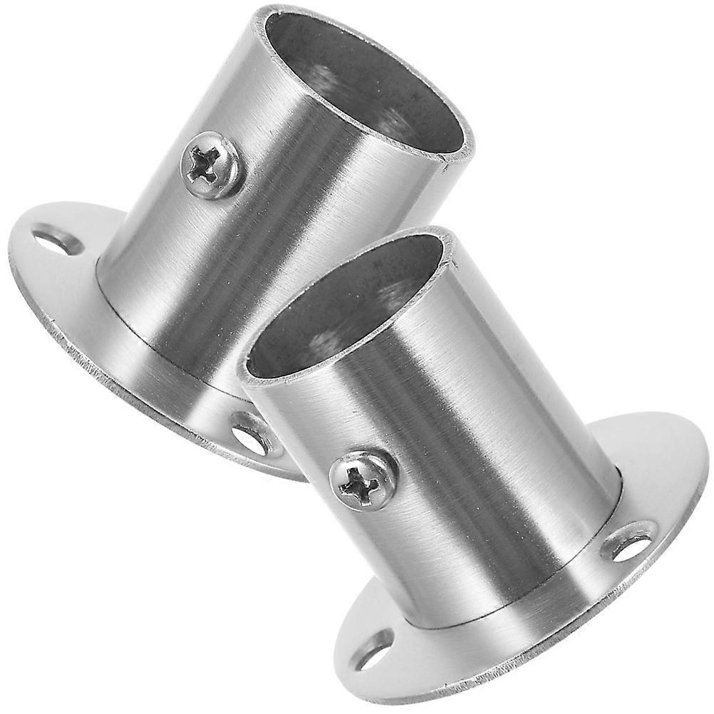 Closet Pole Holder Stainless Steel Support for 6Pcs Applications