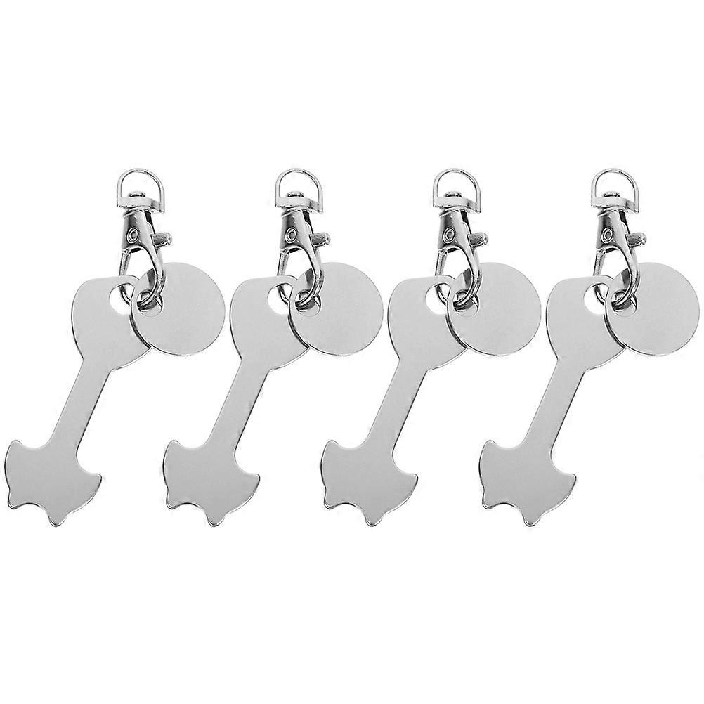 20Pcs Shopping Trolley Token Keyring for Smooth Use in Silver Finish