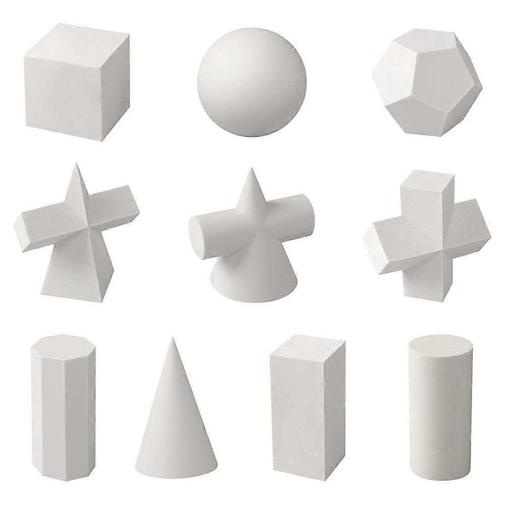 10Pcs 3D Geometry Sketch Drawing Model Gypsum Geometry Mold Sketch Mold for Shadow Drawing 2inch Mini Mold