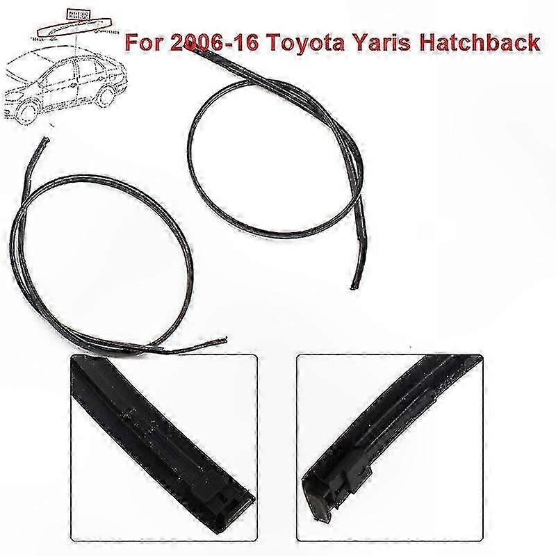 LH/RH Roof Drip Moulding Trim Set For 2006-2016 Toyota Yaris Hatchback – Black Matte