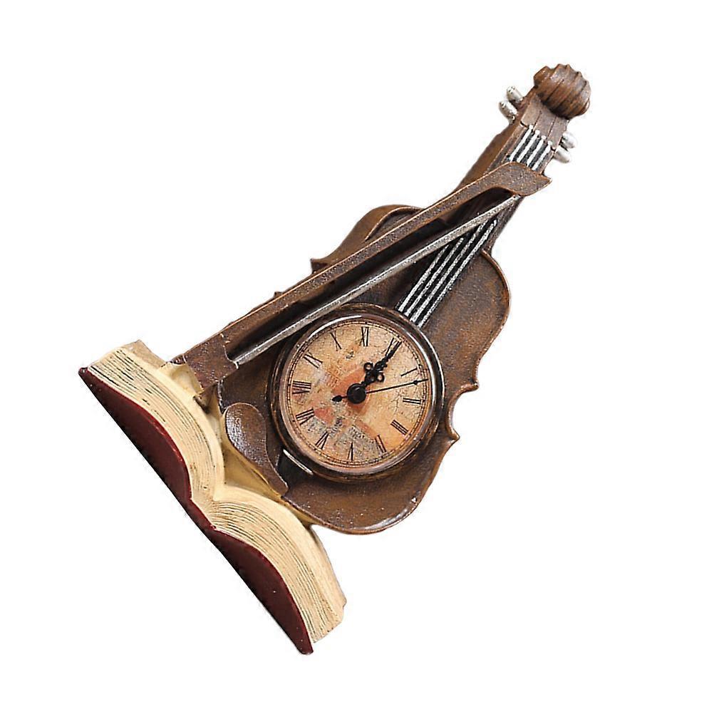 Violin Desk Decor Resin Clock Design for 2Pcs Home Table Ornaments