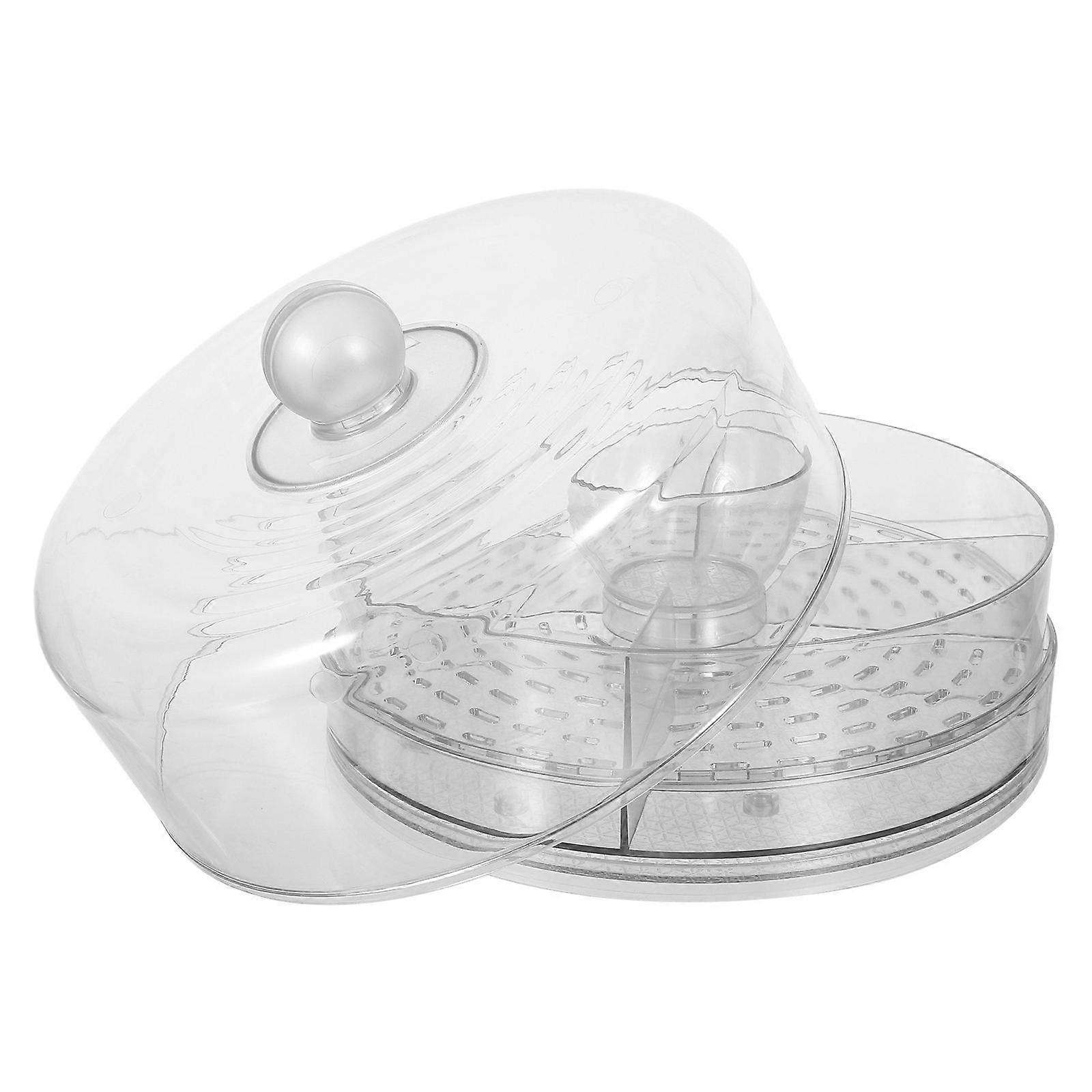 Transparent Ice Chilled Fruit Platter Rotating Serving Tray 2Pcs Plastic