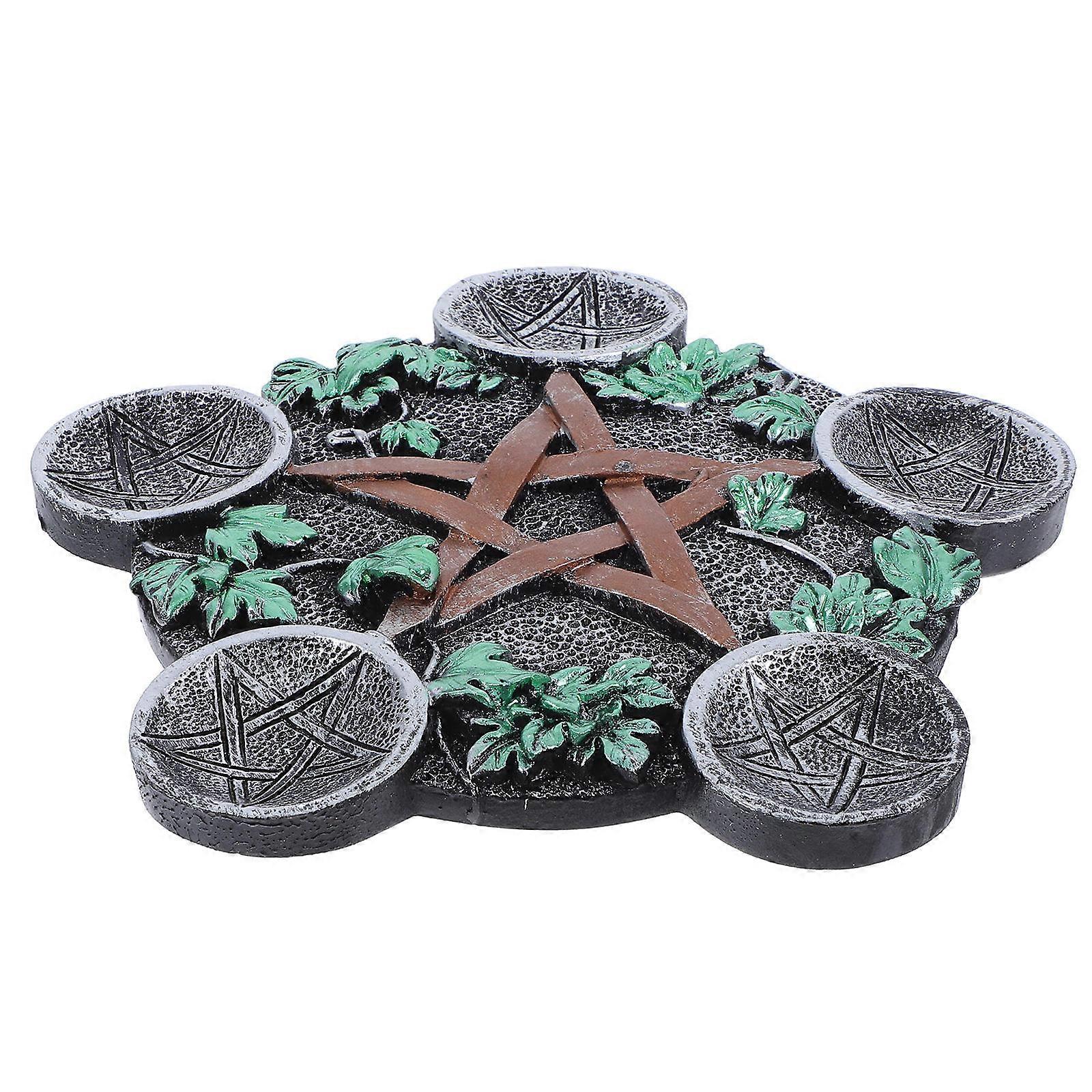 Multi Color Resin Pentagram Candle Holder for Ceremony Use 5Pcs Set