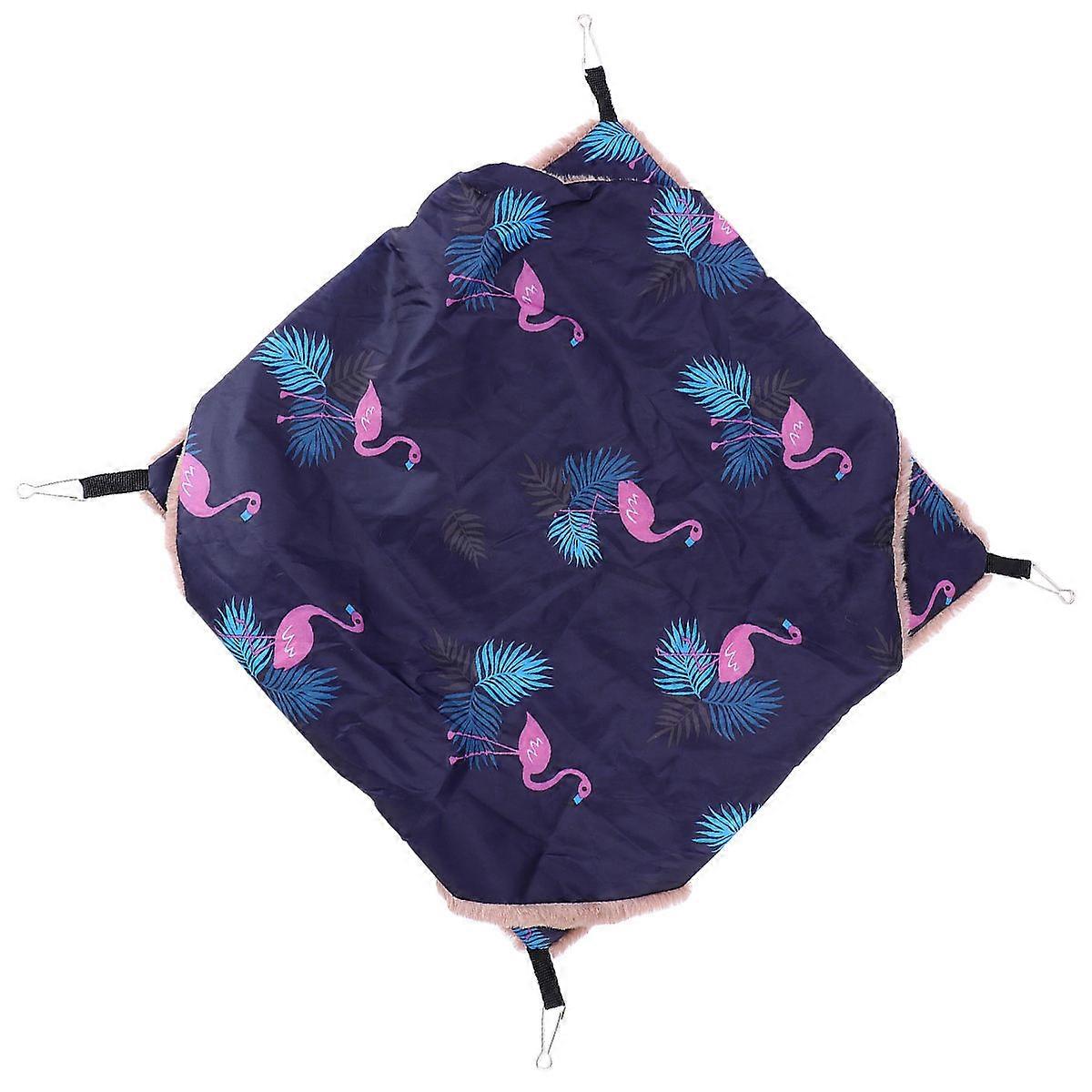 Small Pet Double-Layer Hammock Warm Sleep Bed 3Pcs Navy Color