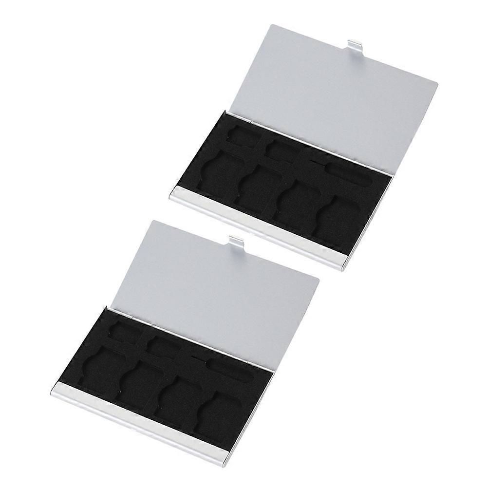 SIM Cards Organizer Container Designed For Travel Purposes Featuring Lightweight Aluminum Material In 2Pcs Size