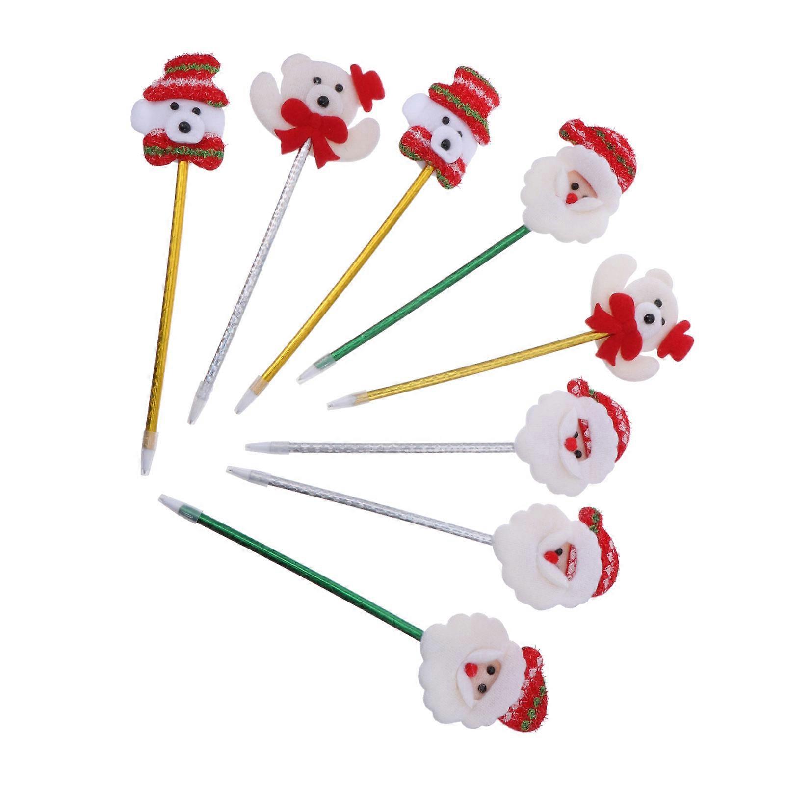 16Pcs Multi-Color Luminous Ballpoint Pens Ideal For Crafting Daily Use Christmas Decorations In Cartoon Style