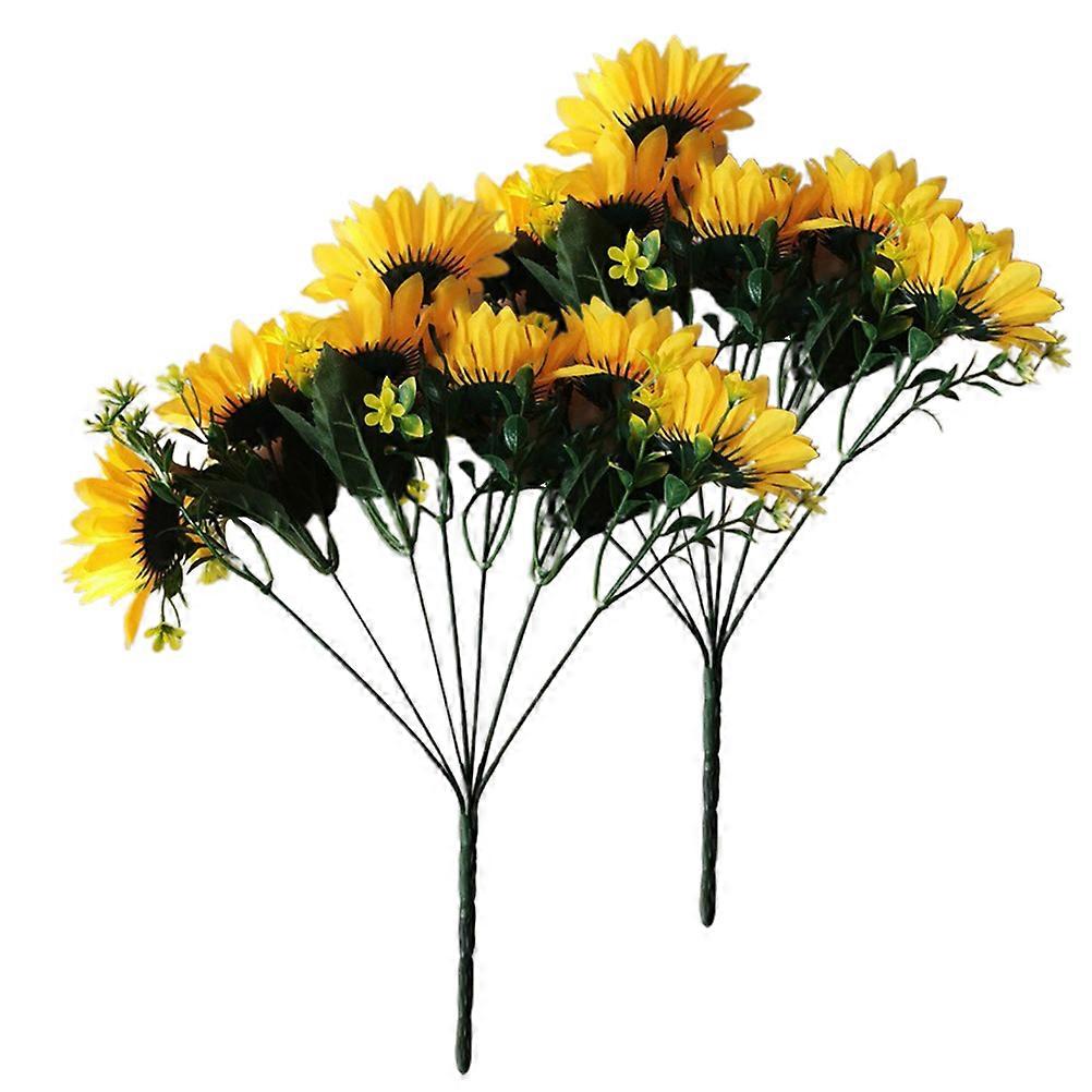 Sunflower Centerpieces Tables Artificial Sunflower Stems Houseowners Design 2Pcs