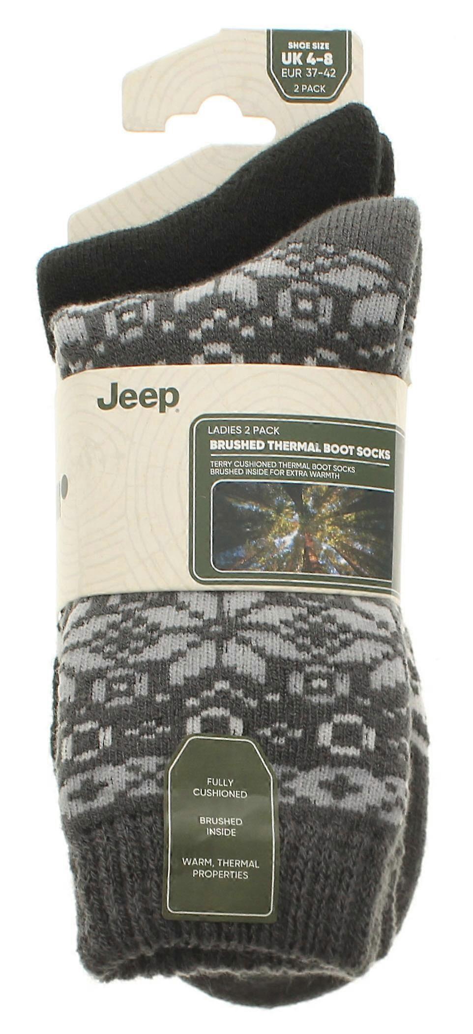 Jeep Womens Socks Hoisery Thermal Pull On Boot Socks Charcoal Black