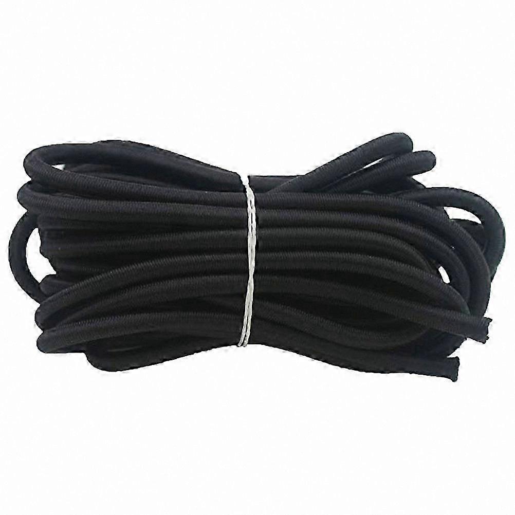 6m Durable Elastic Rope for Outdoor Use in Black, 6mm Diameter