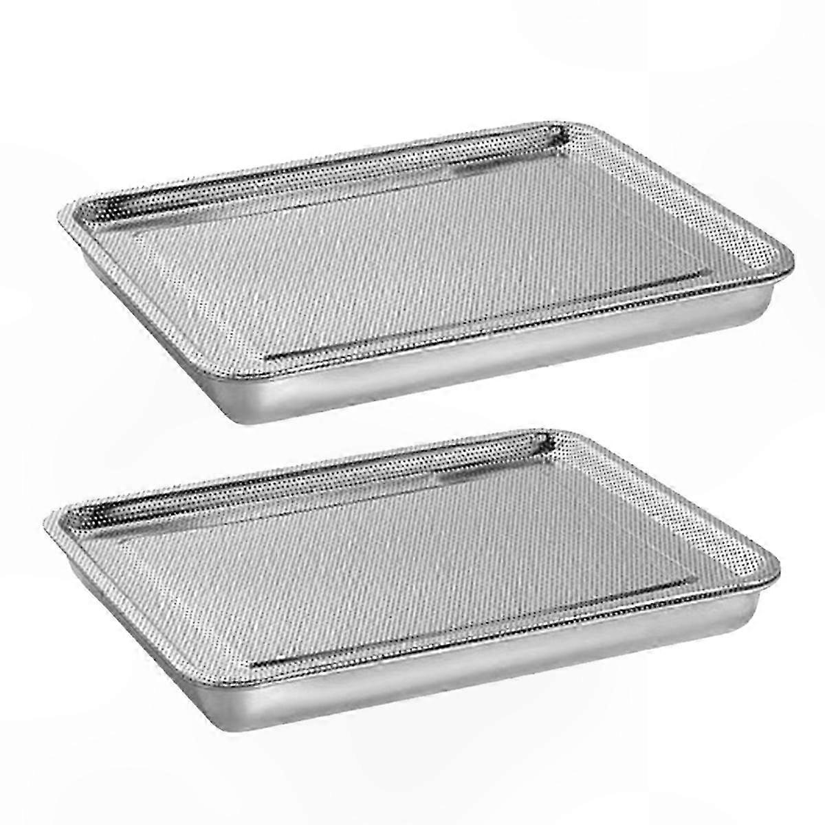 2-Tier Microgreens Sprouting Kit, 10.4 Inch Stainless Steel Trays for Growing Seedlings and Greens