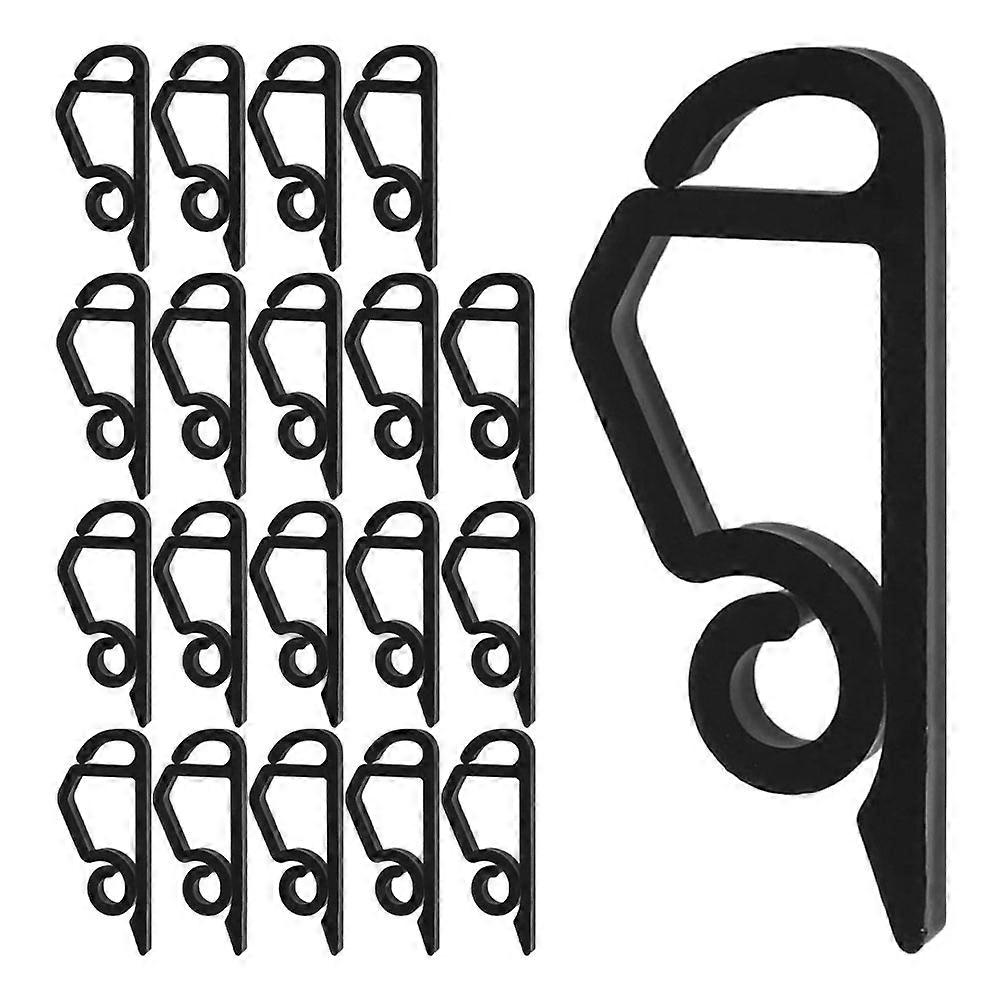 Plastic Gutter Hooks for Hanging Holiday Lights with 60Pcs Clips Black