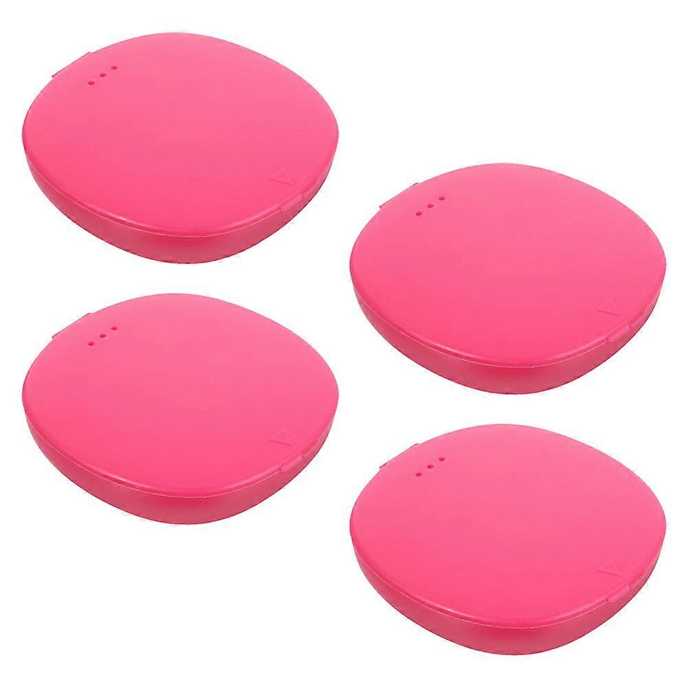 Box Holder for 4Pcs Plastic Storage Case Pink for Travel