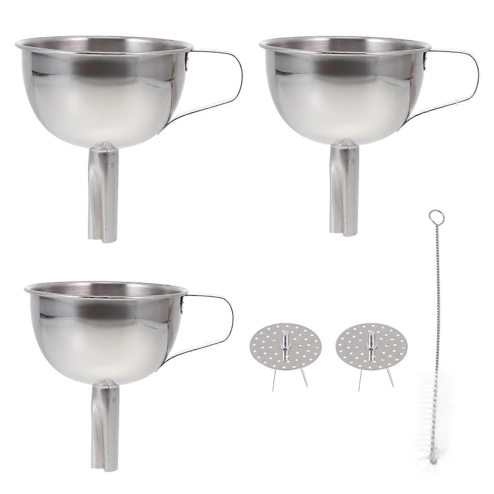 Kitchen Strainer Funnel Filter for Kitchen Use 2Sets Stainless Steel Funnels